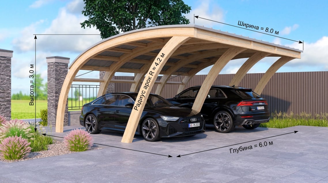 Беседка купольная Астра из дерева Бионика