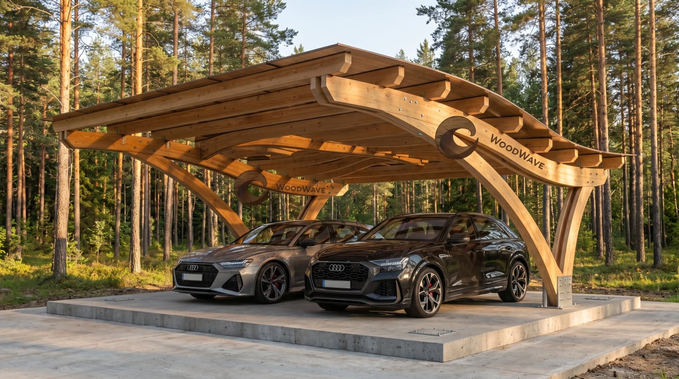 Автопарковка деревянная от производителя ВудВэйв