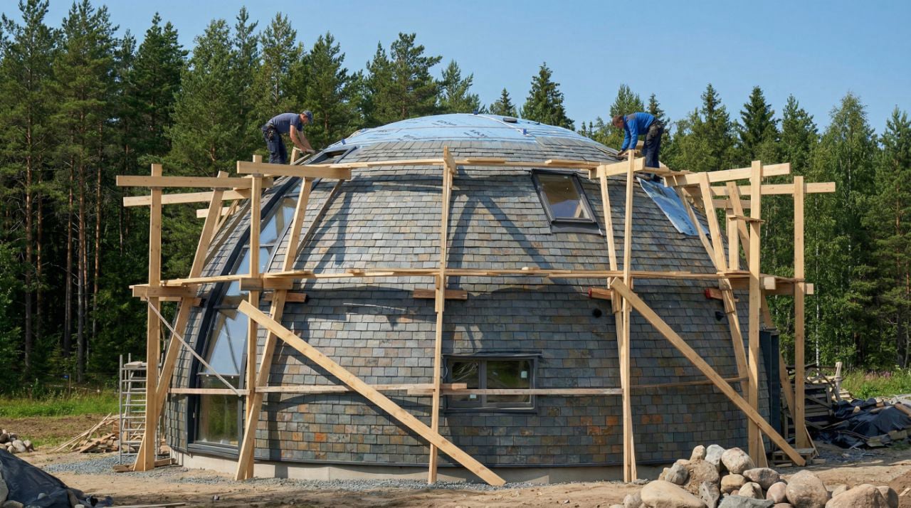 Купольный дом сфера изготовление ВудВэйв